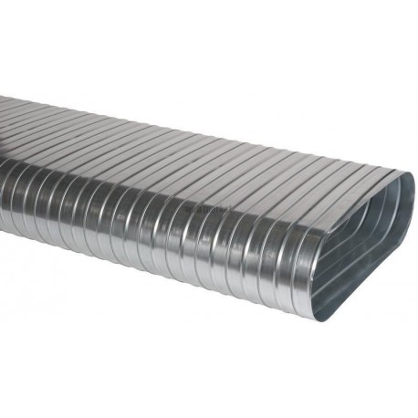 ALDES Conduit spiralés rigide oblong galvanisé CSRO de 3mètres - L425 x H130