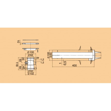 Raccord vertical terminal horizontal AZ421 réf. 7716780207