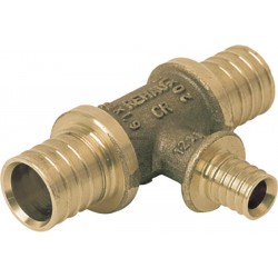 Té à sortie réduite diamètre 50-40x50 en laiton non dézincifiable Rehau Réf 11691551001