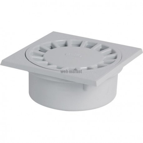 Siphon de cour SC456G PVC gris clair - 15x15 cm - Ø mâle 50 mm Ø femelle 40/63 mm