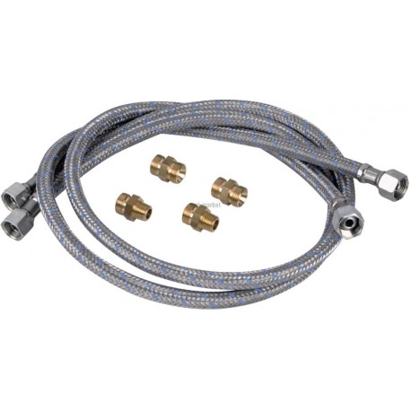 Kit 2 flexibles fioul universels droits 4 raccords Réf. FLE 02004