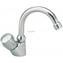 Robinet de lavabo/lave-mains ULYSSE C simple avec bec tube orientable et tête 15 x 21 à clapet guide, chromé réf. D1624AA