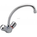 Mélangeur d évier ULYSSE C monotrou avec bec tube orientable, têtes 15 x 21 à clapet guidé, chromé réf. D1689AA