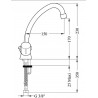 Mélangeur de lavabo ULYSSE monotrou avec bec tube orientable et tirette, têtes 15 x 21 à clapet guidé, chromé réf. D1603AA