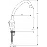 Mélangeur de lavabo ULYSSE monotrou avec bec tube orientable et tirette, têtes 15 x 21 à clapet guidé, chromé réf. D1603AA