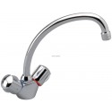 Mélangeur d évier ULYSSE C monotrou avec bec tube orientable, têtes 15 x 21 à disques céramique, chromé réf. D1789AA