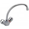 Mélangeur d évier ULYSSE C monotrou avec bec tube orientable, têtes 15 x 21 à disques céramique, chromé réf. D1789AA