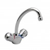 Mélangeur de lavabo ULYSSE monotrou avec bec tube orientable et tirette, têtes 15 x 21 à disques céramique, chromé réf. D1703
