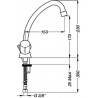 Mélangeur de lavabo ULYSSE monotrou avec bec tube orientable et tirette, têtes 15 x 21 à disques céramique, chromé réf. D1703