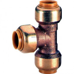 Té réduit TG130R instantané tectite D16-14-16 pour tubes cuivre, PER ou PB réf 4750919