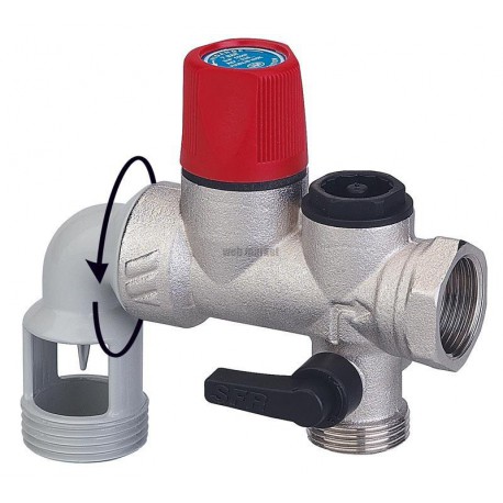 Groupe de sécurité chauffe-eau 20x27 inox coudé Réf 2252571