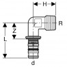 Coude mixte 90° m3/4 D26 Réf 613.253.00.5