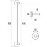Porte-serviettes 1 barre fixe longueur 47,3 cm Acier Chromé réf. 822213 