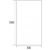 Rideau de douche H 200 L 090 cm 6 anneaux plastique blanc réf. 804092