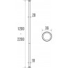 Porte-rideau droit extensible tube aluminium poli embouts caoutchouc réf. 004052
