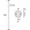 Porte-rideau droit longueur 100 cm diamètre 16 mm réf. 004013