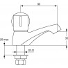 Robinet de lavabo/lave-mains ULYSSE C simple avec bec fixe, eau froide ou chaude, tête 15 x 21 à clapet guidé, chromé réf. D1