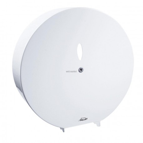 Distributeur de papier WC géant 300 x 110 mm D 300 mm acier époxy blanc fermeture avec clé 6 pans réf. 878500