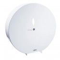 Distributeur de papier WC géant 300 x 110 mm D 300 mm acier époxy blanc fermeture avec clé 6 pans réf. 878500