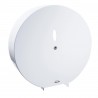 Distributeur de papier WC géant 300 x 110 mm D 300 mm acier époxy blanc fermeture avec clé 6 pans réf. 878500