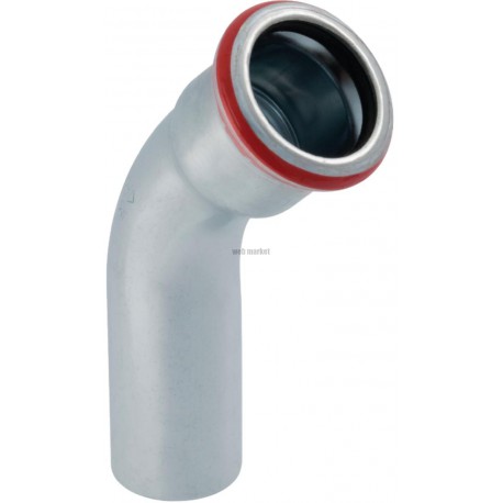 Coude 45° D108mm avec extrémité à emboîter, acier carbone Réf 20711