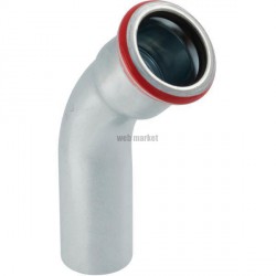 Coude 45 degrés avec extrémité à emboîter MF D54mm réf 23708