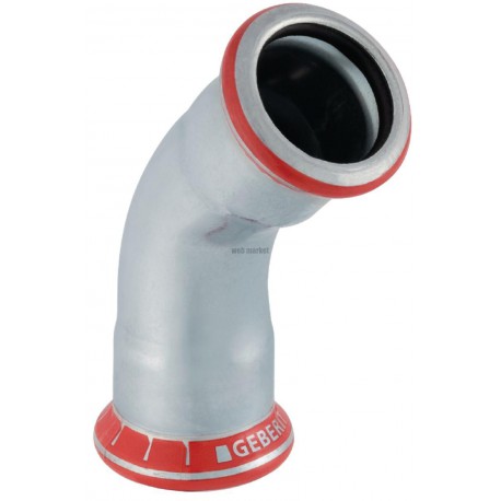 Coude 45° acier carbone D18mm Réf 20603