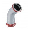 Coude 45° acier carbone D54mm Réf 23608
