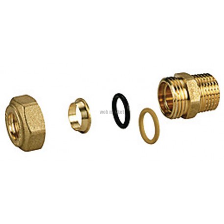 Raccord à visser femelle-mâle téfloné diamètre 15 x 21 Cu : 16 réf. R180MY115