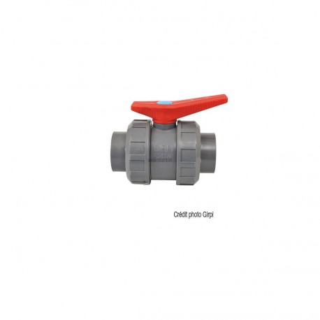 Robinet à tournant sphérique pression K62 PVC Embout à coller. diamètre : 20 Passage : 20 VBCE20