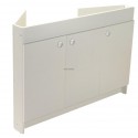 Sous-évier DECLIQ AU SOL. mélaminé blanc. 3 Portes - DECLIQ   NOUVELLE POIGNEE ENCASTREE   réf. S13N23140