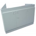 Sous-évier DECLIQ AU SOL. mélaminé blanc. 2 Portes - DECLIQ   NOUVELLE POIGNEE ENCASTREE   réf. S13N22100