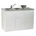 Sous-évier SIM NF. mélaminé blanc. 2 Portes réf. S12N02080