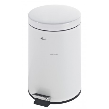 Poubelle à pédale acier époxy 3 litres blanc réf. 870210