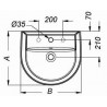 Lavabo autoportant ULYSSE 2 60x47cm en porcelaine sans trop-plein, pré-percé 2 trous, blanc réf. P125901