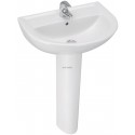 Lavabo ULYSSE 2 60 x 47 cm en grès avec trop-plein, blanc Réf. P125601