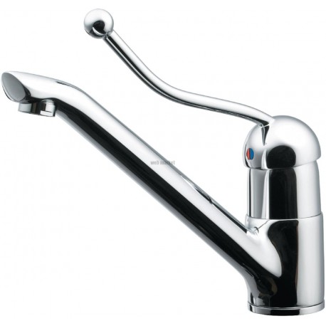 Mitigeur de lavabo/cuve OKYRIS 2 CLINIC avec bec fondu mobile avec levier de commande allongé pour coude, sans tirette ni vid