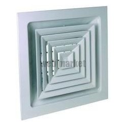 ALDES Diffuseur fixe et plenum pour dalle plafond 600x600 acier blanc SF704R TP D315