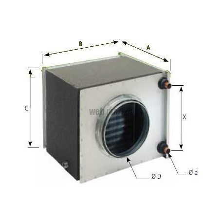 Bft 200 - batterie eau glacée raccordement circulaire d200 - batterie
