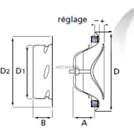 Bi 100 lk - bouche d'insufflation reglable diametre 100