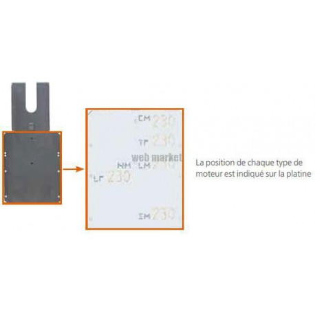 Platine pour mot reg - platine pour fixation servomoteurs sur registre rr