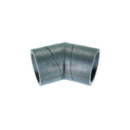C 45 125 pe cr - coude a 45° en pe isole pour reseaux clip & go diamètre 125