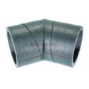 C 45 125 pe cr - coude a 45° en pe isole pour reseaux clip & go diamètre 125