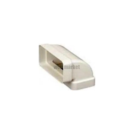Cv 55 x 110 - coude vertical 90° rectangulaire plastique rigide section 55 x 110