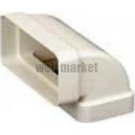 Cv 55 x 110 - coude vertical 90° rectangulaire plastique rigide section 55 x 110