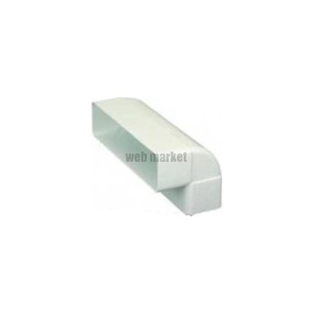 Cv 55 x 220 - coude vertical 90° rectangulaire plastique rigide section 55 x 220