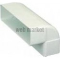 Cv 55 x 220 - coude vertical 90° rectangulaire plastique rigide section 55 x 220