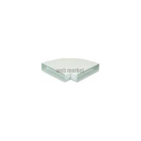 Ch 55 x 220 - coude horizontal 90° rectangulaire plastique rigide section 55x220