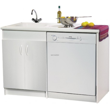 Meuble LAV VAISSELLE : sous-évier L77cm 2 portes + joue