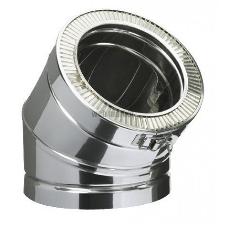 Coude 45° THERMINOX TI, diamètre 130 mm, tous combustibles EC 45 130 TI / réf. 21130021